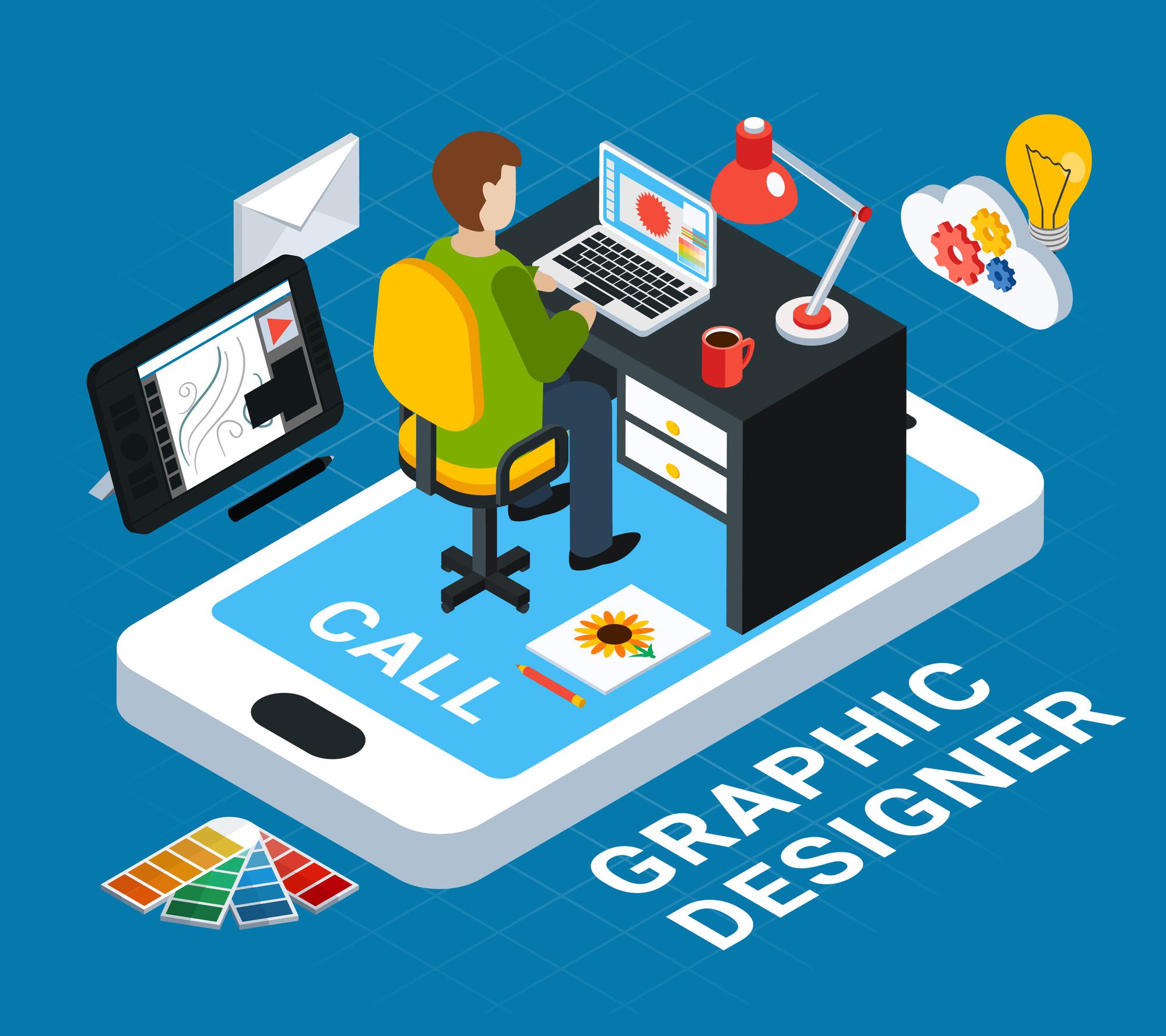 Graphic design and creative design workspace